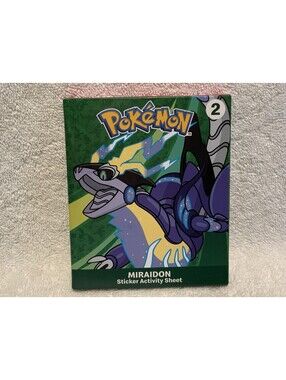 2 McDonalds Happy Meal Pokémon Dragon Discovery Miraidon Sticker Activity Sheets
